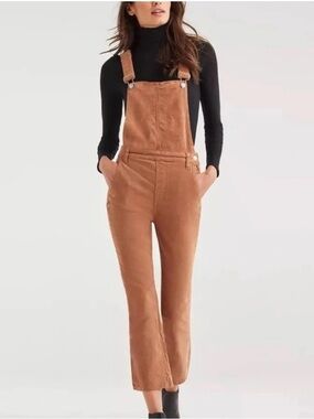 7 For All Mankind XS Brown Corduroy Overalls Flare Leg Boho retro vibes